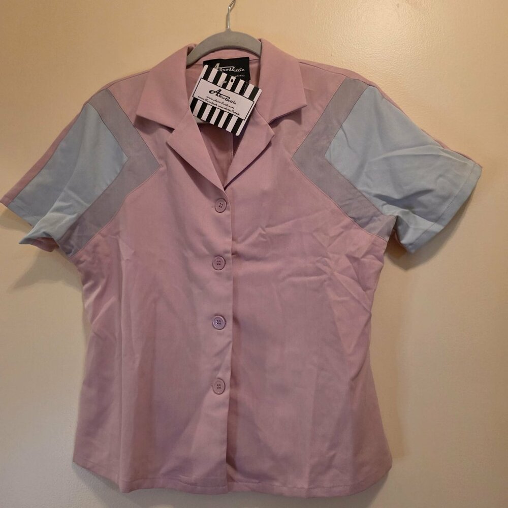 Astro Bettie Tri Tone Short Sleeve Rose Top 2XL